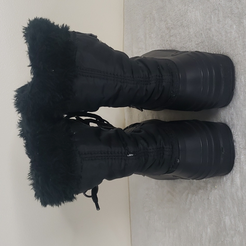 Sorel Kaufman Canada Black Rubber Nylon Boots - Picture 2 of 9